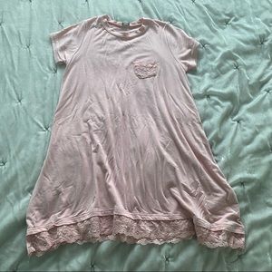 Girls Oversized Pink Shirt Dress